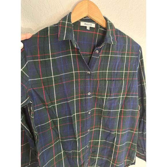 Madewell Ex-Boyfriend Ontario Plaid Flannel Button Up Shirt Fall Farm Oversized - Picture 4 of 6